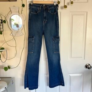 Hollister Dark Blue Denim Cargo Jeans